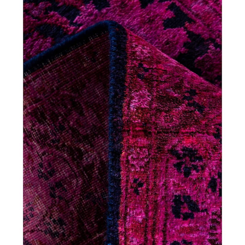 Overdyed One-of-a-Kind Hand-Knotted Area Rug - Pink - 2' 7" x 21' 4"