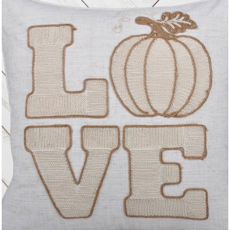 LOVE Pumpkin Embroidered Throw Pillow