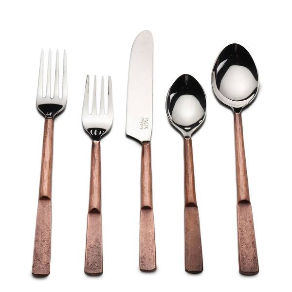 slide 1 of 6, Inox Celia Design 20-pc. Antique Copper 4-person Flatware Set