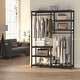 preview thumbnail 21 of 24, Free-Standing Closet Organizer Double Hanging Rod Clothes Garment Racks All-Black