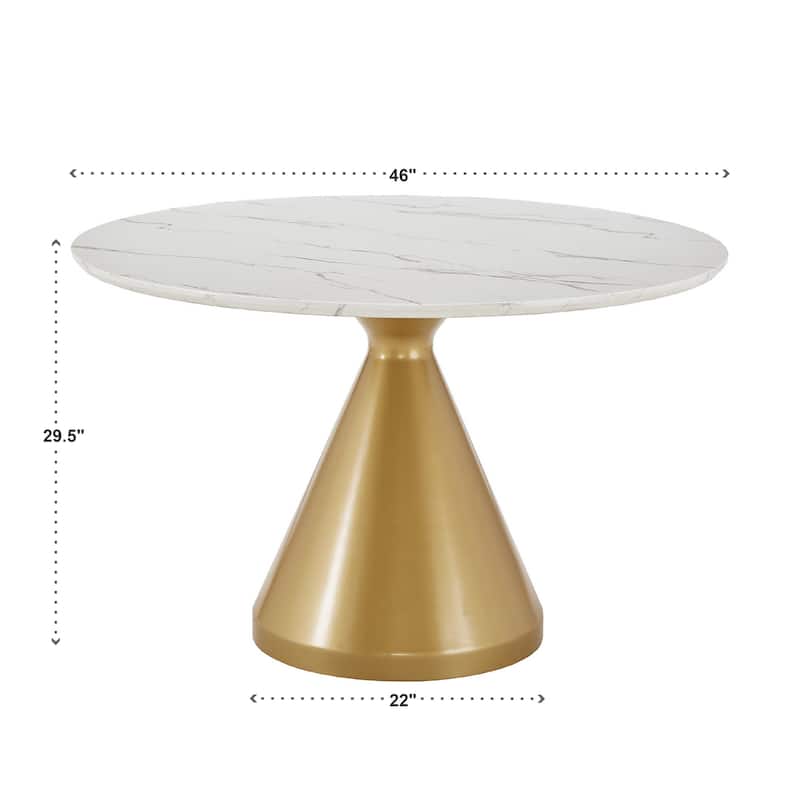Darcy 46" Wide Faux Marble Round Dining Table by iNSPIRE Q Bold