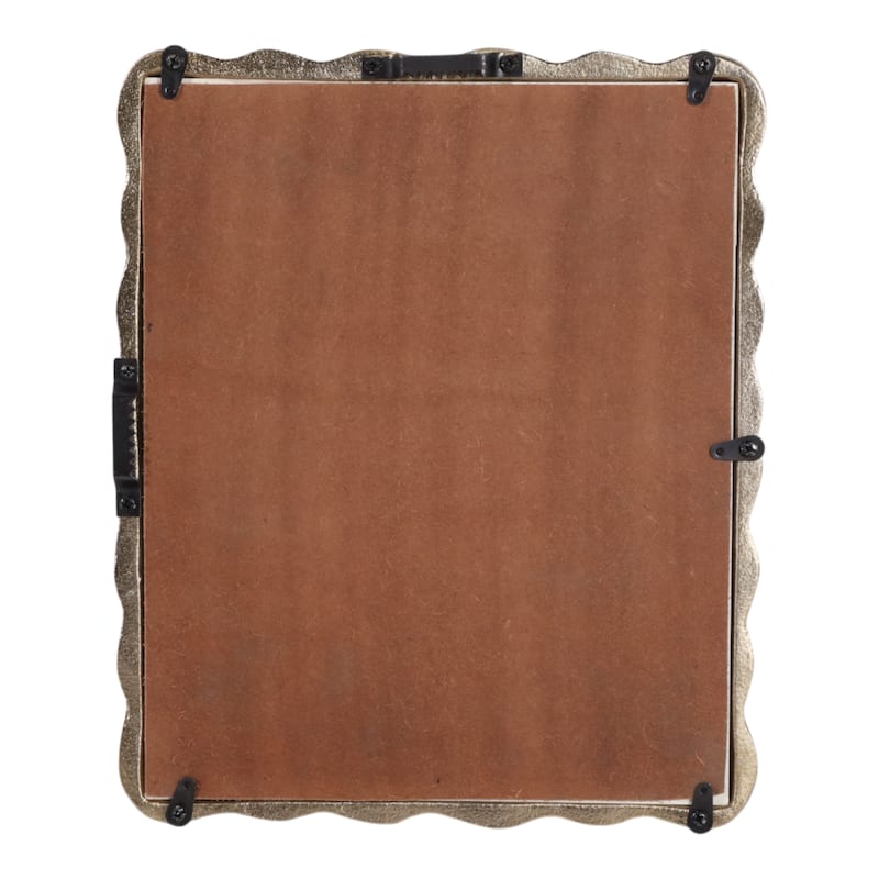 Metal Wood Picture Frame Glass Fronts Wavy Edge Design Glam Boho