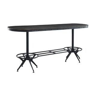 Counter Height Table with Obround Wooden Top, Black - Bed Bath & Beyond ...