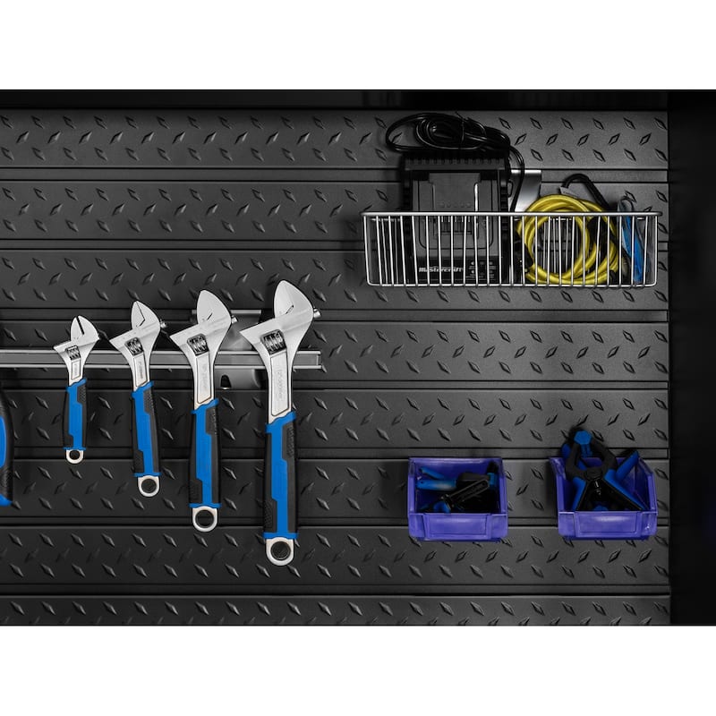 NewAge Products Pro Series 56" Slatwall Backplash - Black Diamond Plate