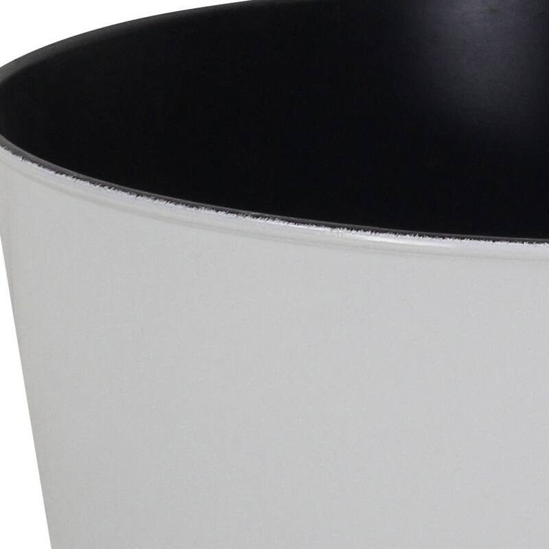 HomeRoots 12" White Recycled Plastic Indoor Outdoor Round Pot Planter - White