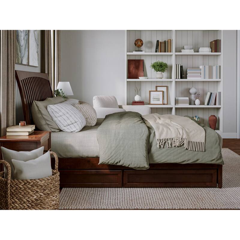 Roslyn Platform Bed with Panel Footboard and Storage Drawers