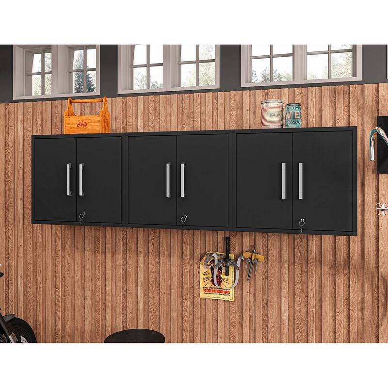 Manhattan Comfort Eiffel Floating Garage Cabinet (Set of 3)