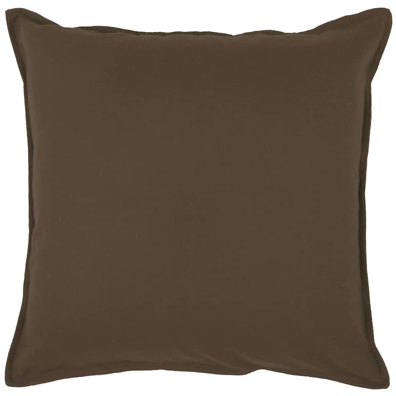 Rizzy Home Cotton Slub Solid Decorative Throw Pillow - Brown - Cover Only