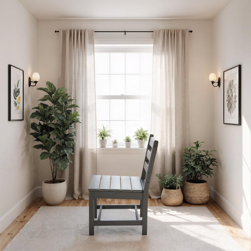 Armless Outdoor Chairs - HDPE Material Set of 2, Weather Resistant