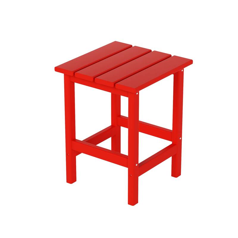 Laguna HDPE Eco-Friendly Outdoor Square Patio Side Table - Red