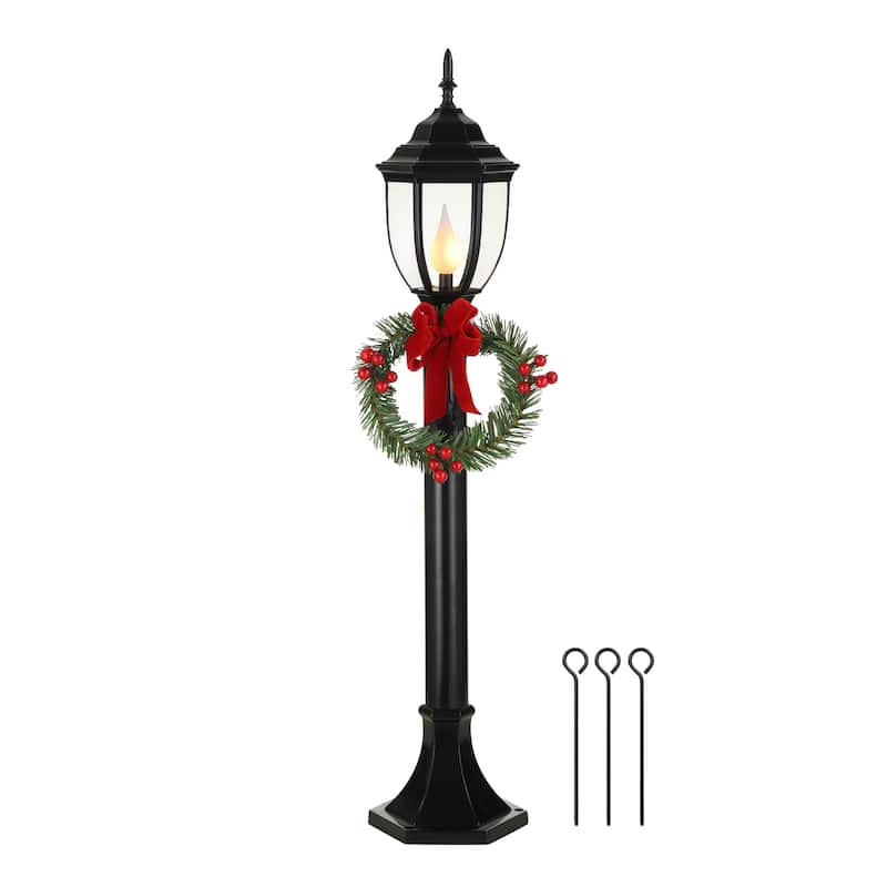 35 in. Outdoor Lit Holiday Lamp Post - 35 inches