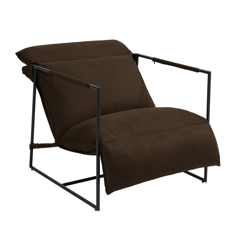Metal Framed Sling Fabric Accent Chair Set of 2