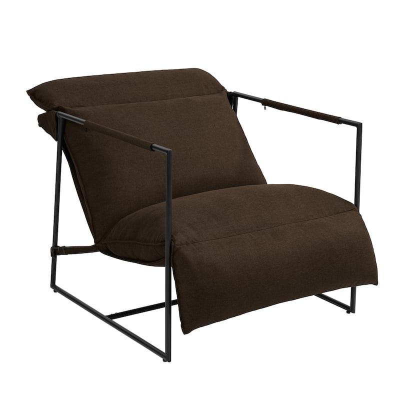 Metal Sling Accent Chair Armchair with Adjustable Headrest
