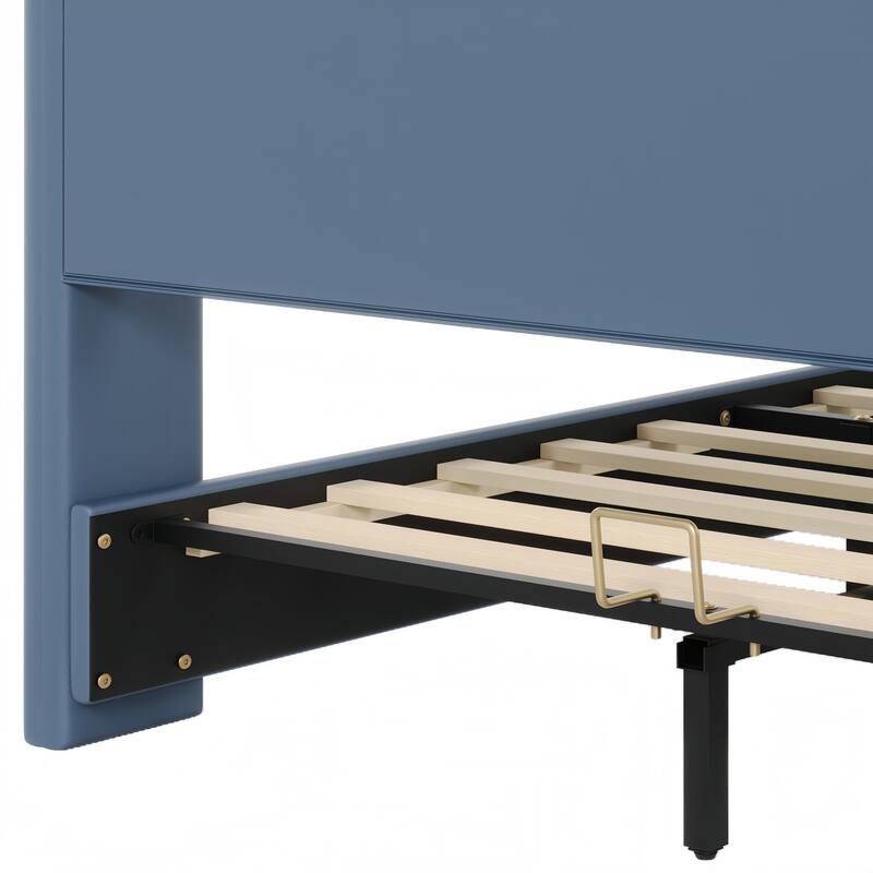 Modern Upholstered Bed Frame with Head board and Footboard