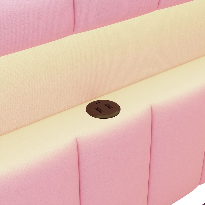 L-shape Daybed Built-in LED Belt and USB Ports, Corner Sofa Bed