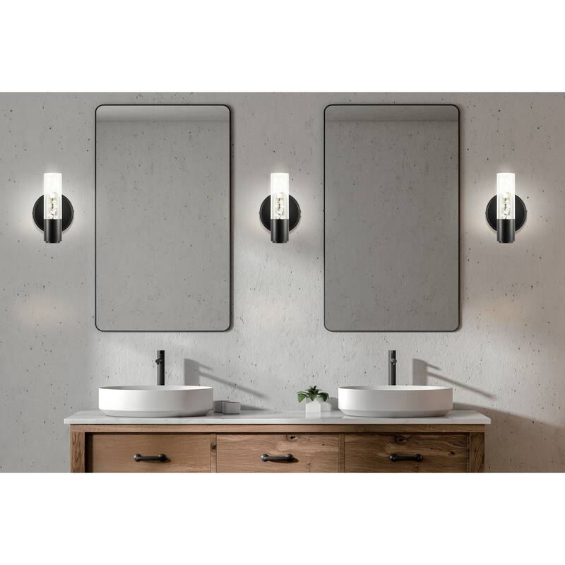 Alain Minimalist Modern Bubble Acrylic/Iron Integrated LED Vanity Light, by JONATHAN Y