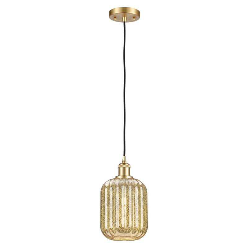 Innovations Lighting Endless Possibilities Ballston - Preston - 1 Light 7" Jar Shade Cord Hung Mini Pendant - Mercury/Satin Gold