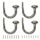 preview thumbnail 15 of 17, Lumi 3/4 in. Dia. Curtain Holdback (2-Pack / 4-Pack) 4 PACK - Brushed Nickel