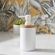 preview thumbnail 14 of 51, Elegant Soap Dispenser - Polyresin and Bamboo Design, Refillable Liquid Pump - 3 L x 3 W X 7 h White