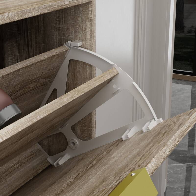 Timechee Mirrored Flip Drawer Shoe Cabinet Storage Cabinet Organizer