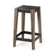 preview thumbnail 2 of 6, Nell Black Metal Seat and Foot Rest with Brown Solid Wood Frame Counter Stool - 18.0L x 15.0W x 30.0H