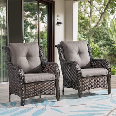 Gymojoy PE Rattan Wicker Chair Outdoor Patio Furniture Set of 2