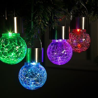 FKHouse 8-Pack Solar Powered Color Changing LED Glass Ball Light - N/A