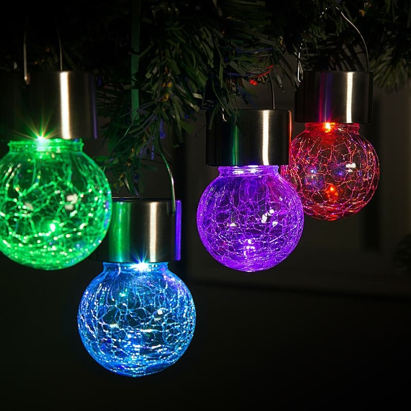 FKHouse 8-Pack Solar Powered Color Changing LED Glass Ball Light
