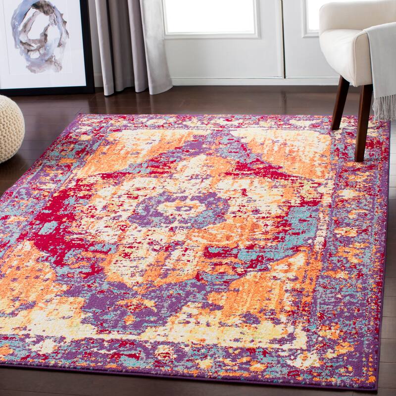 Livabliss Amalia Distressed Medallion Area Rug