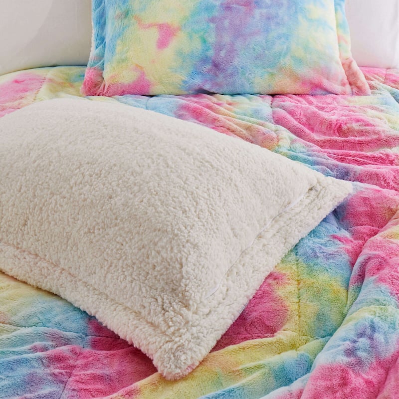 3-Piece Reversible Plush Sherpa Down Alternative Comforter Set