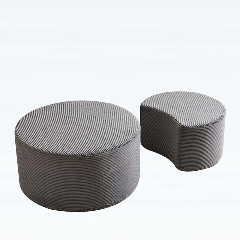 Upholstered Round Tables for Living Room,Set of 2