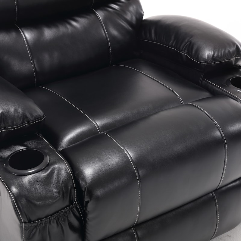 21"W Large Size Electric Power Lift Recliner,8 Point Vibration Massage And Lumber Heat,Remote Control,Side Pockets,Cup Holders