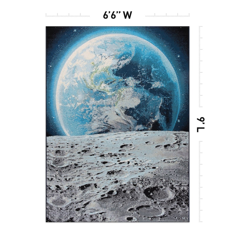 World Rug Gallery Galaxy Collection Adventure Moon Indoor/Outdoor Area Rug