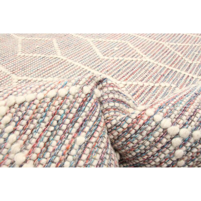 ECARPETGALLERY Braid weave Sienna Pink Wool Rug - 4'11 x 7'10