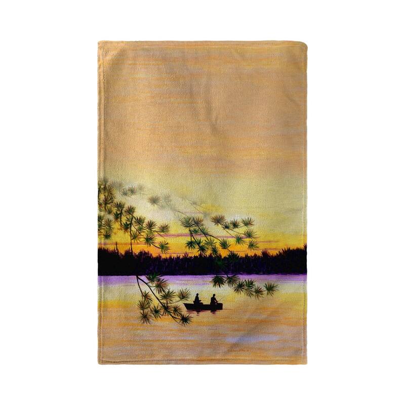 Sunset Fishing Kitchen Towel - 16x25