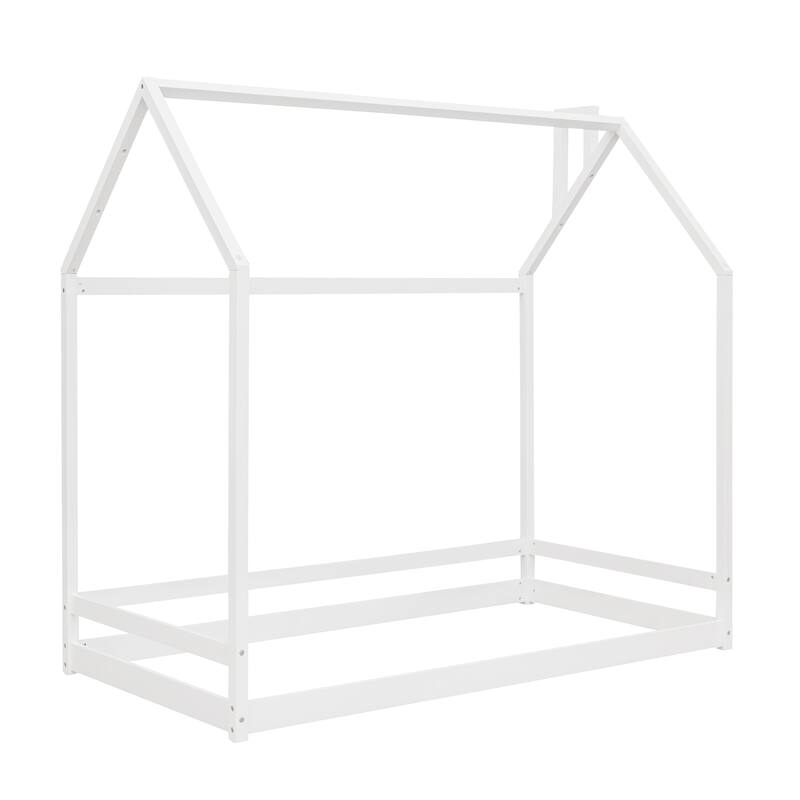 Pine House Low Bed with Roof & Chimney
