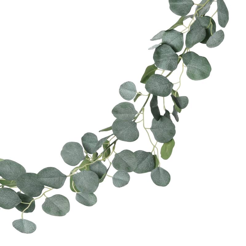 6ft Frosted Green Artificial Silver Dollar Eucalyptus Leaf Vine Greenery Foliage Garland - 72" L x 7" W x 7" DP