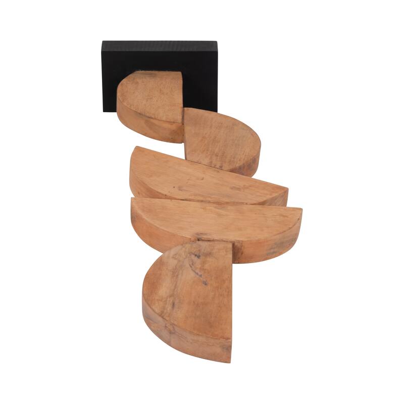 Sagebrook Home Brown Wood Half Circles Stacking Abstract Sculptures