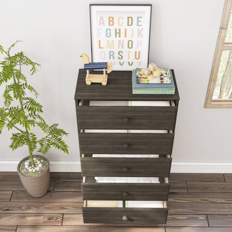 Max and Lily Classic Solid Wood 5-Drawer Dresser