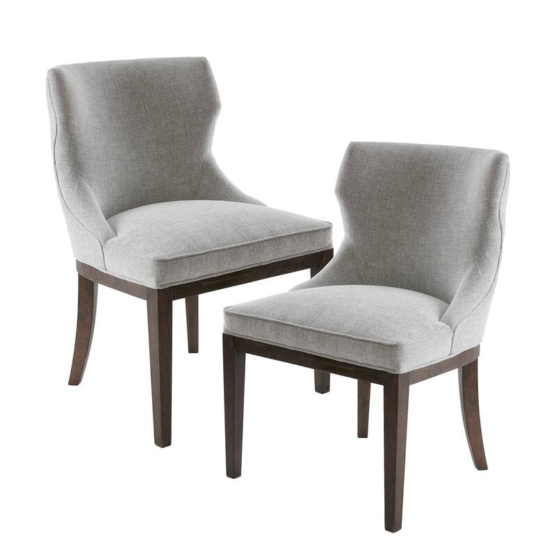 Madison Park Signature Hutton Grey Fabric/ Wood Dining Chair (Set of 2)