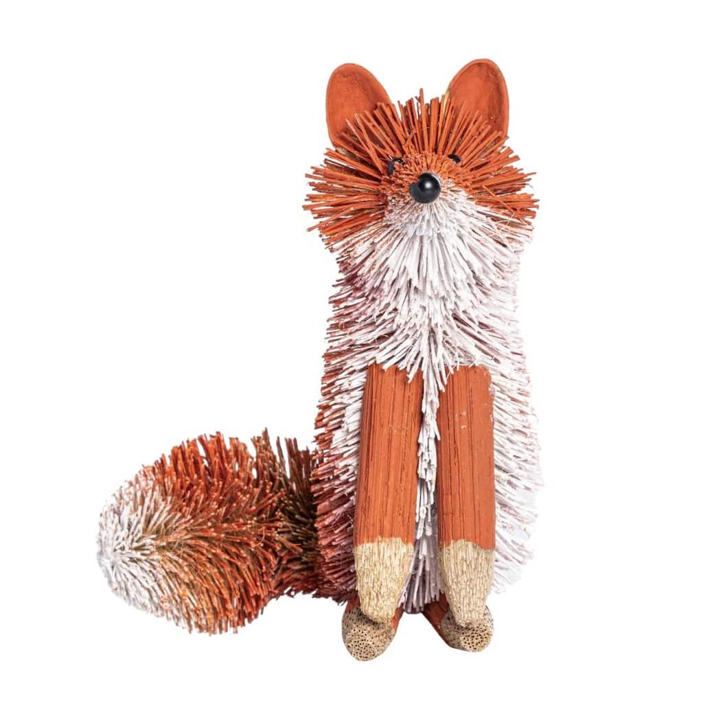 Transpac Bottle Brush Fox Home Decorations Spring