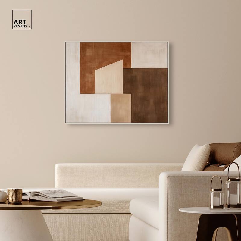 Cream and Brown Panels I Canvas by Art Remedy