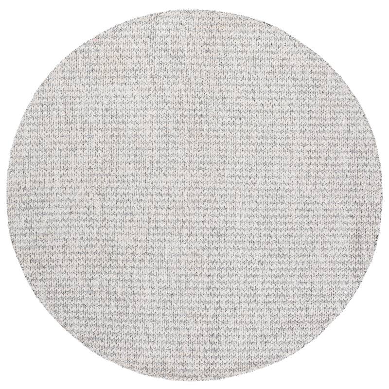 SAFAVIEH Handmade Renewal Reeli Wool Rug - 6' Round - Ivory/Grey