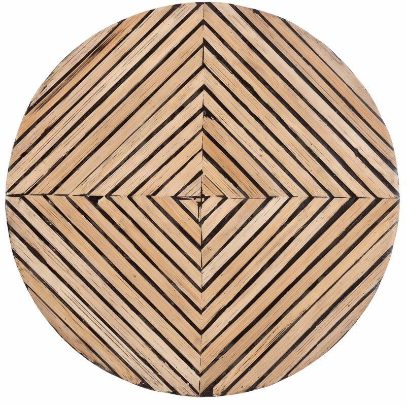 Devika Modern Bohemian Two-Tone Natural and Dark Brown Bamboo End Table