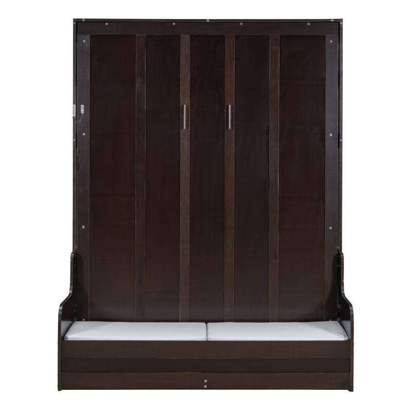 Queen Murphy Bed with Cushioned Headboard - Upholstered Wall Bed for Added Comfort, Space Saving Foldable Bed