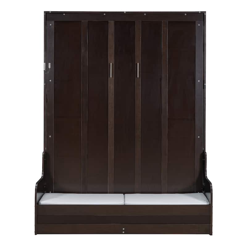 Queen Size Murphy Wall Bed with Foldable Cushion & Space-Saving Design