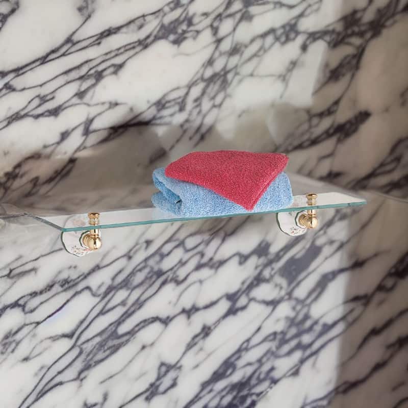 Glass Shelf Porcelain Brass Brackets | Renovator's Supply
