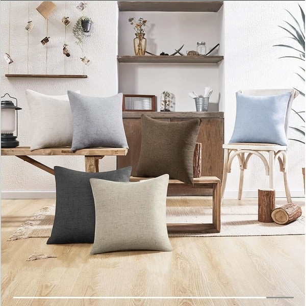 slide 2 of 91, Deconovo Faux Linen Throw Pillow Covers 4 PCS(Cover Only)