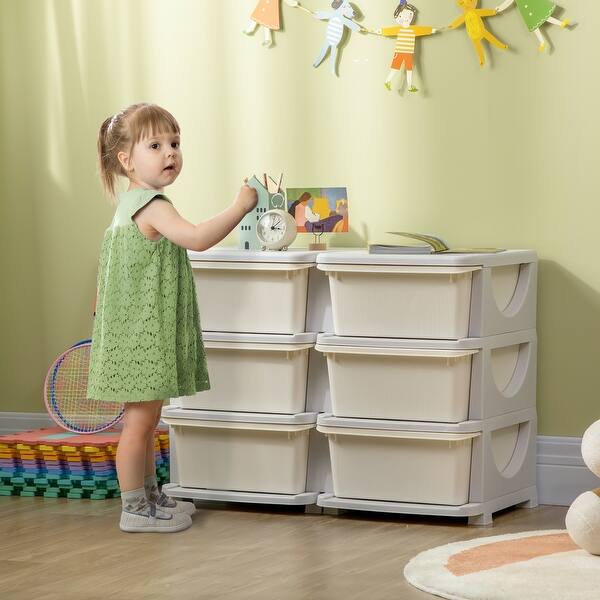 slide 2 of 9, 3 Tier Kids Toy Storage Organizer Storage Unit with Removable Drawers,Cream White Cream White