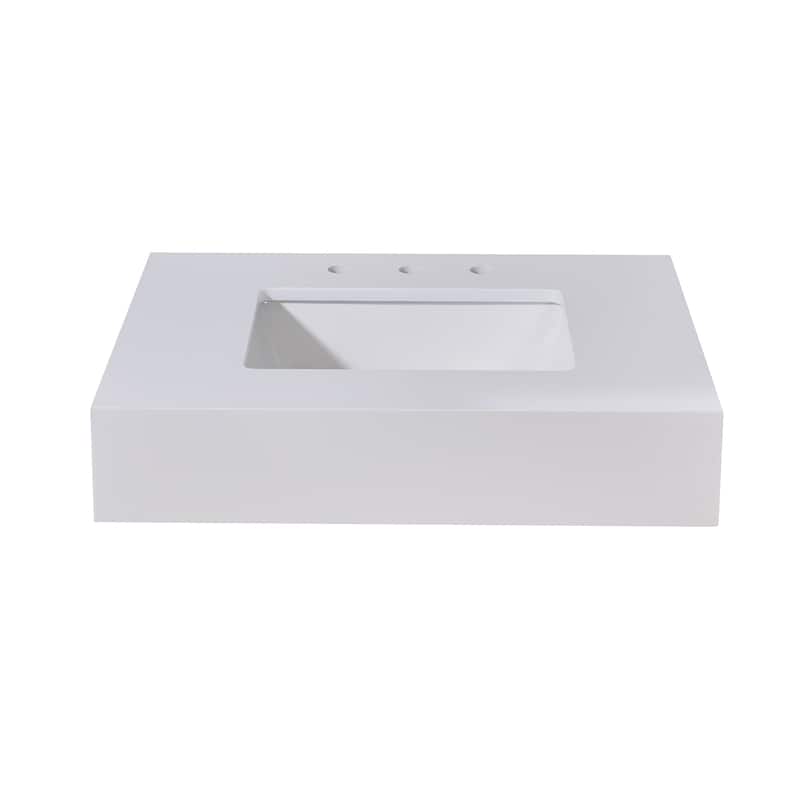 Altair Edolo Bathroom Vanity Countertop in Snow White Apron Finish Without Vanity